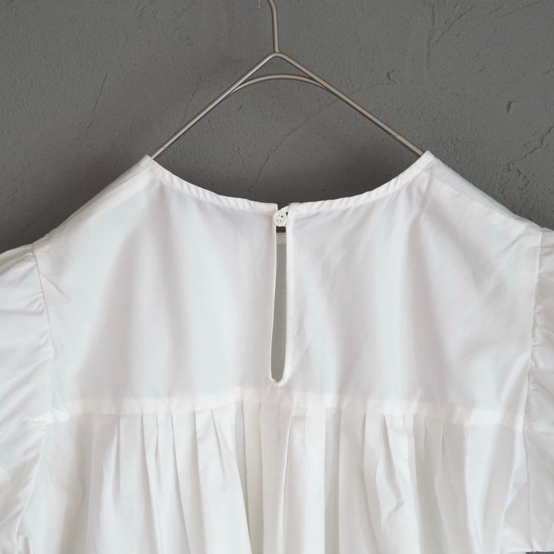 YOKO CHAN バックギャザーパフスリーブブラウス