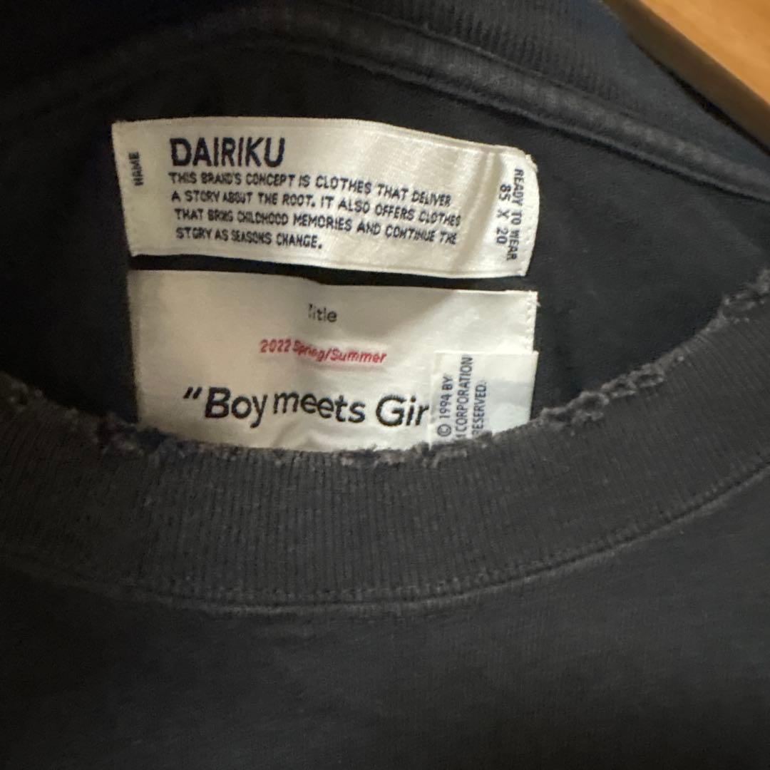 DAIRIKU 刺繍ロンT bootleg 22ss 古着加工あり