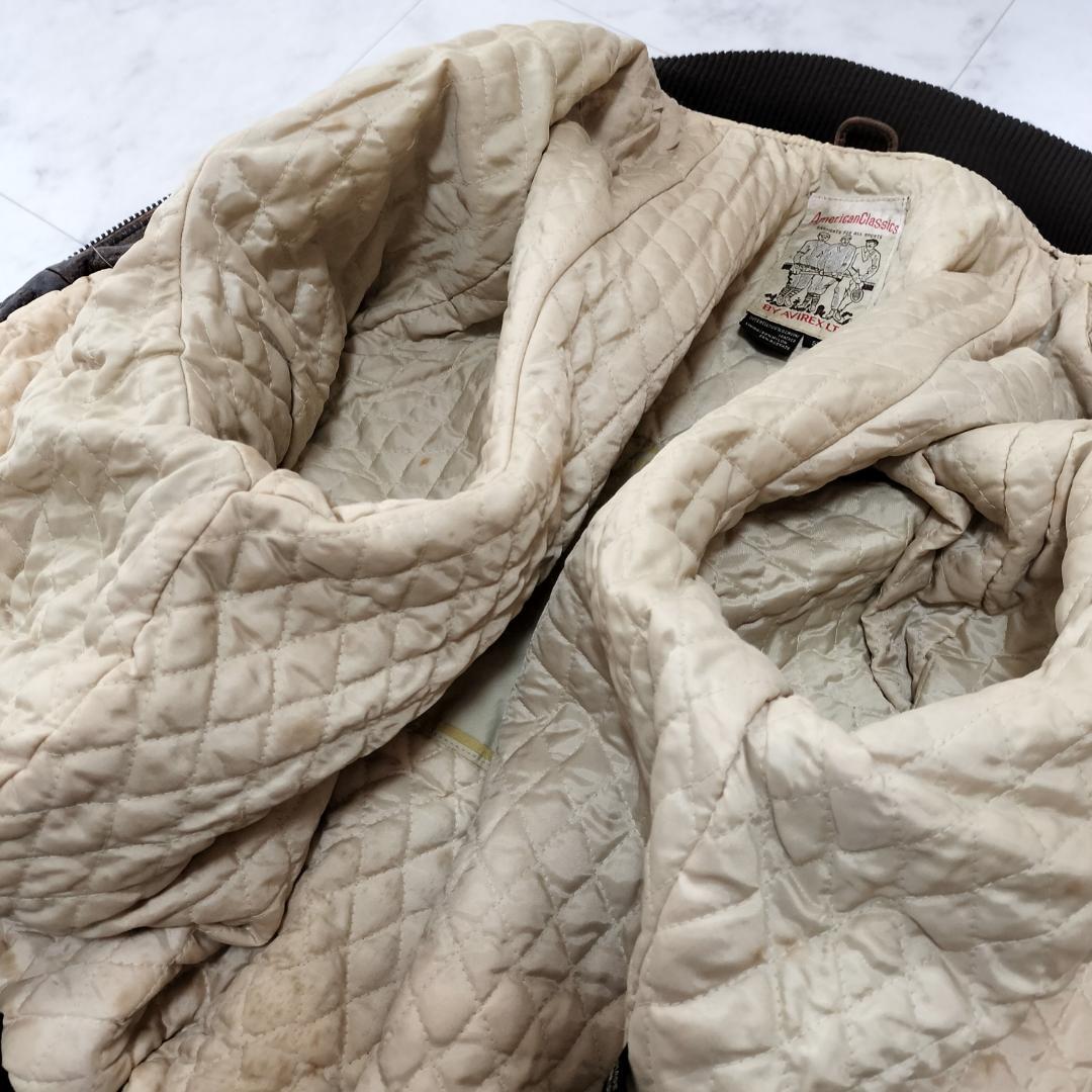 AVIREX オールレザー バーシティジャケット S レザースタジャン ブラウン