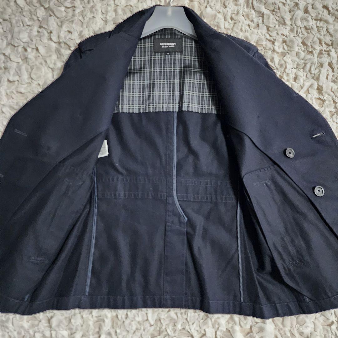 バーバリーブラックレーベル ノバチェック ダブルブレスト ハーフコート