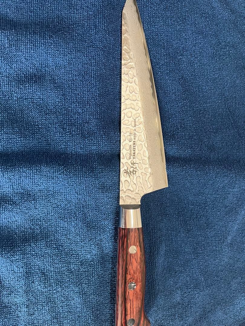 堺 孝行 VG10 33層 ダマスカス サバキ包丁 180mm マホガニー柄