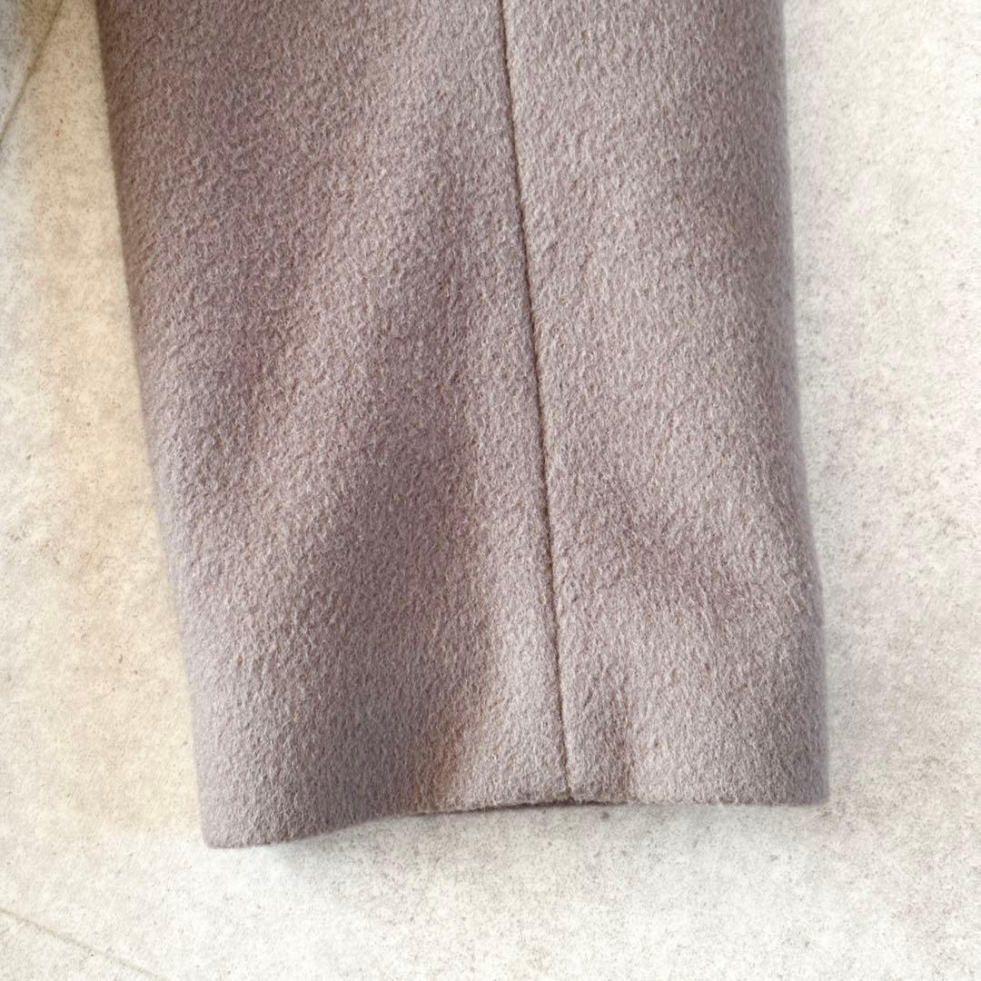 ベルト付き✨️アンタイトル スタンドカラーロングコート 2 グレージュ 比翼