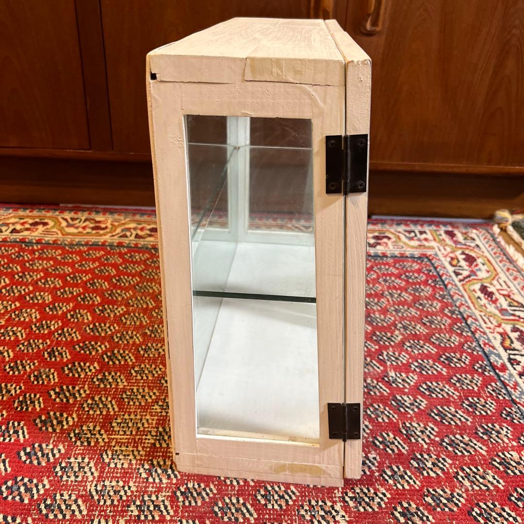 キャビネット　コレクションボックス　アンティーク　木製　ガラス