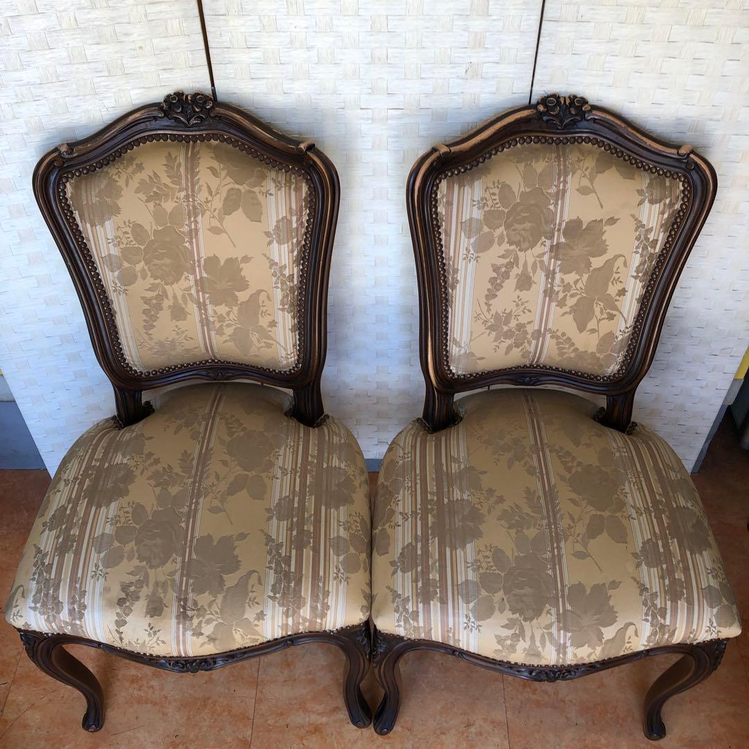 あ1 domani ドマーニ 椅子 カリモク ルイ15世 猫脚 アンティーク2脚