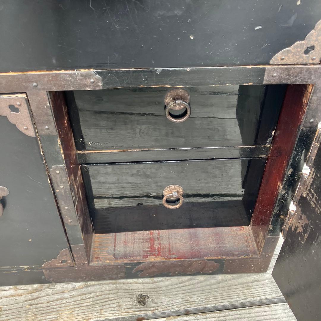 昭和レトロ 古家具 仙台箪笥 6杯 引き出し箪笥 古家具 ビンテージ 上下分離