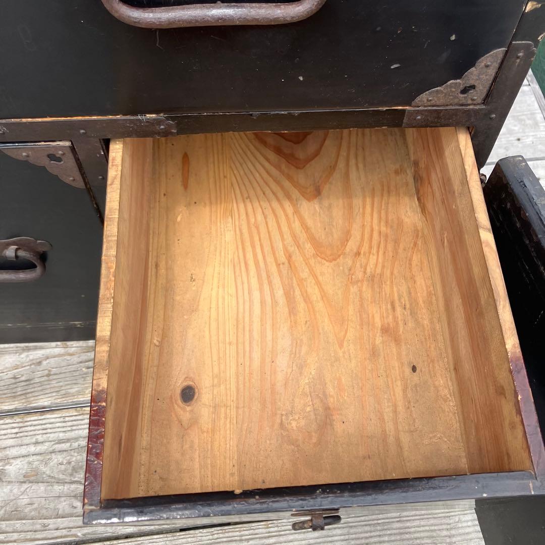 昭和レトロ 古家具 仙台箪笥 6杯 引き出し箪笥 古家具 ビンテージ 上下分離