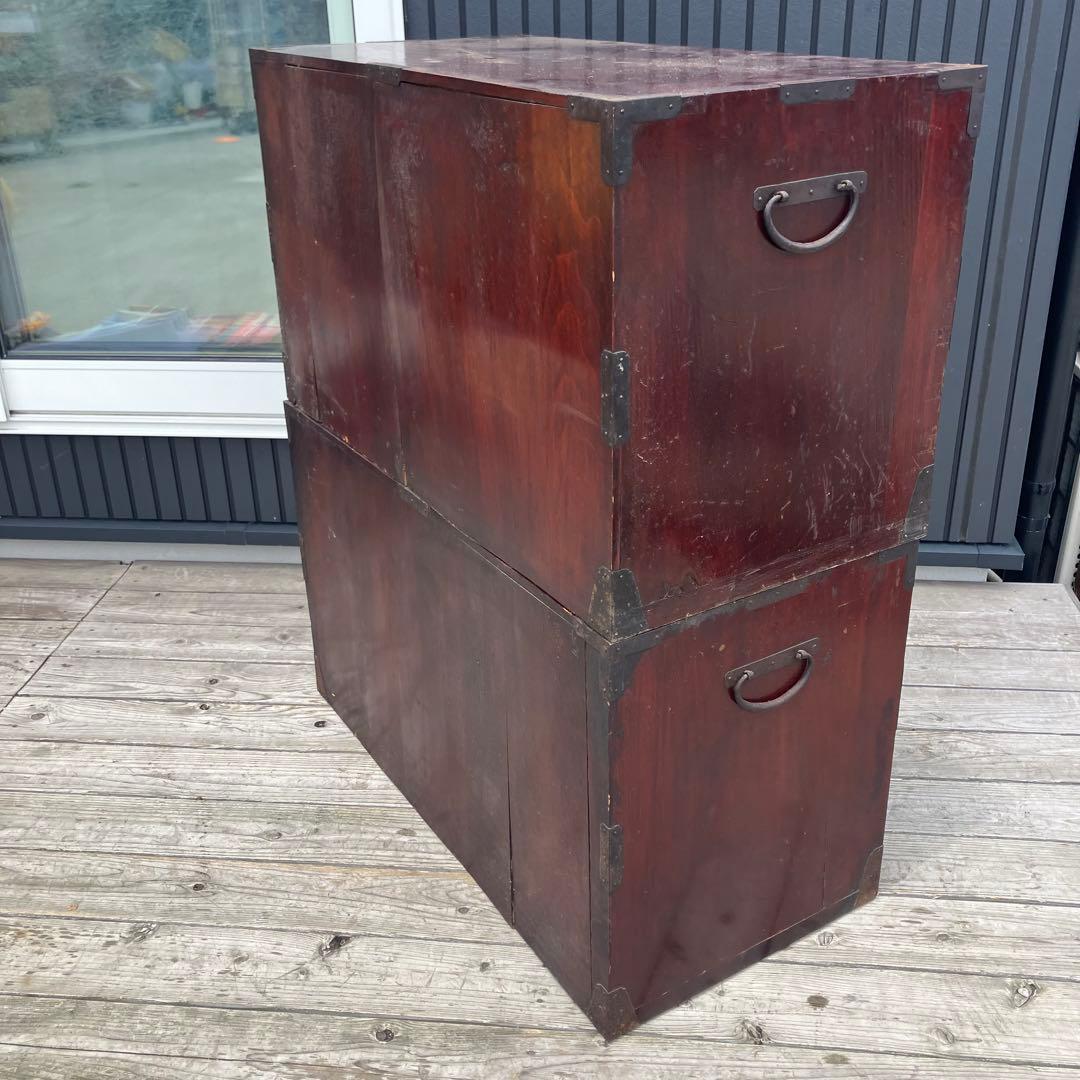 昭和レトロ 古家具 仙台箪笥 6杯 引き出し箪笥 古家具 ビンテージ 上下分離