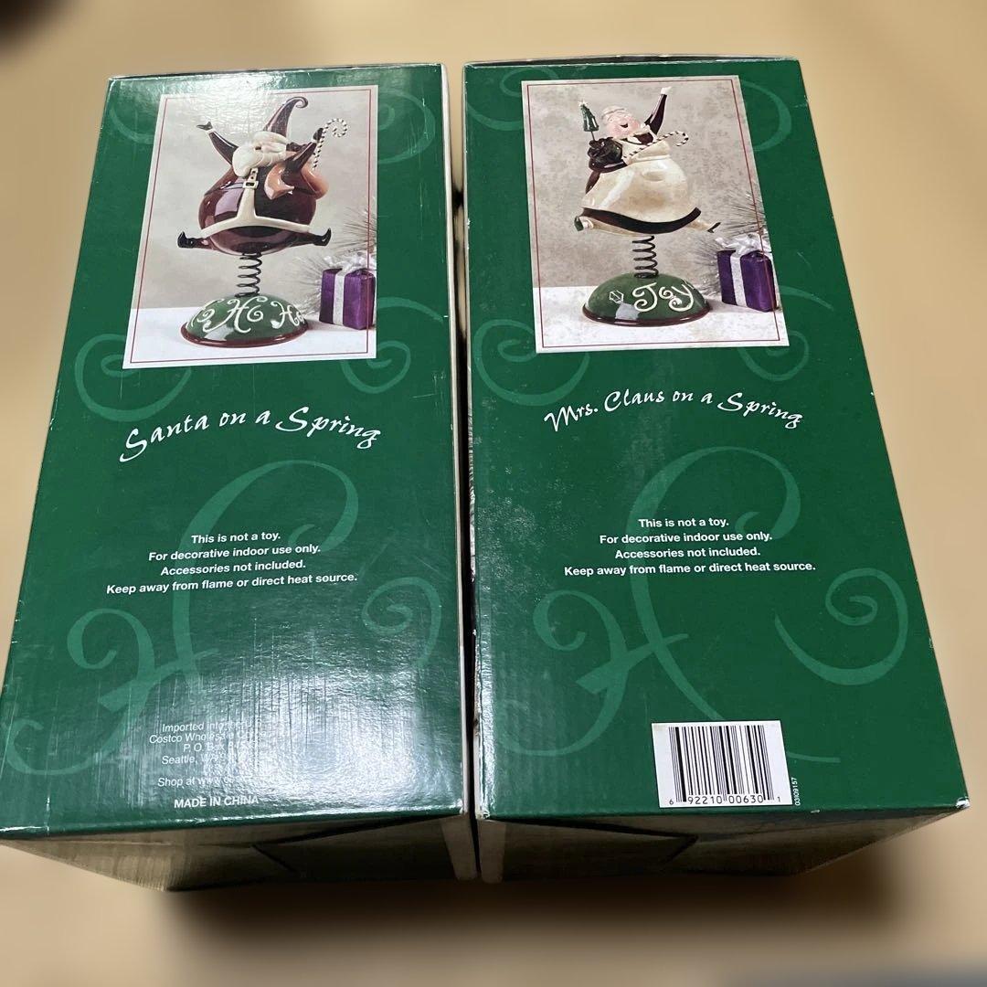サンタクロース スプリング人形 置物 2体セット