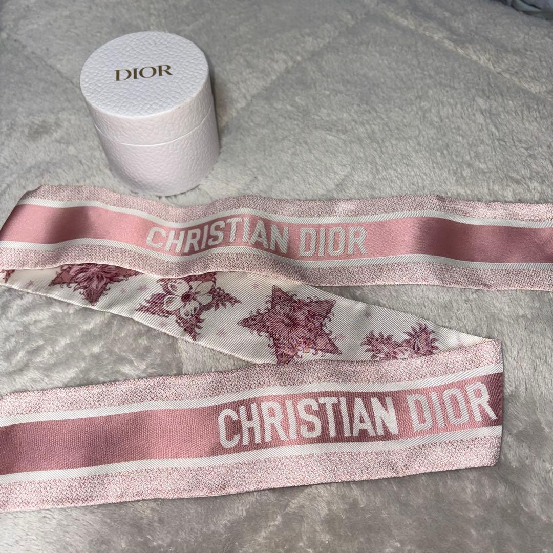 CHRISTIAN DIOR ミッツァ スカーフ ピンク 花柄
