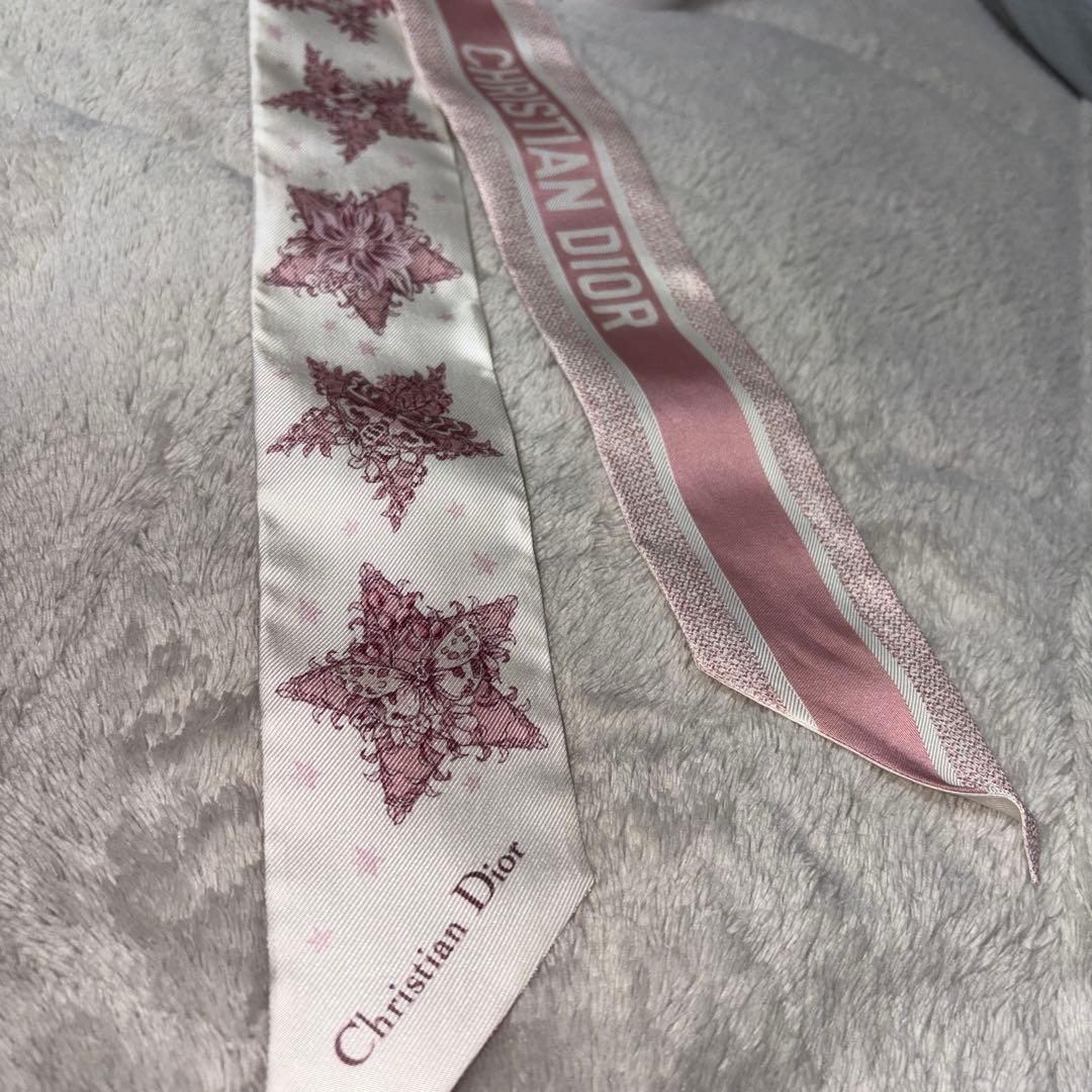 CHRISTIAN DIOR ミッツァ スカーフ ピンク 花柄