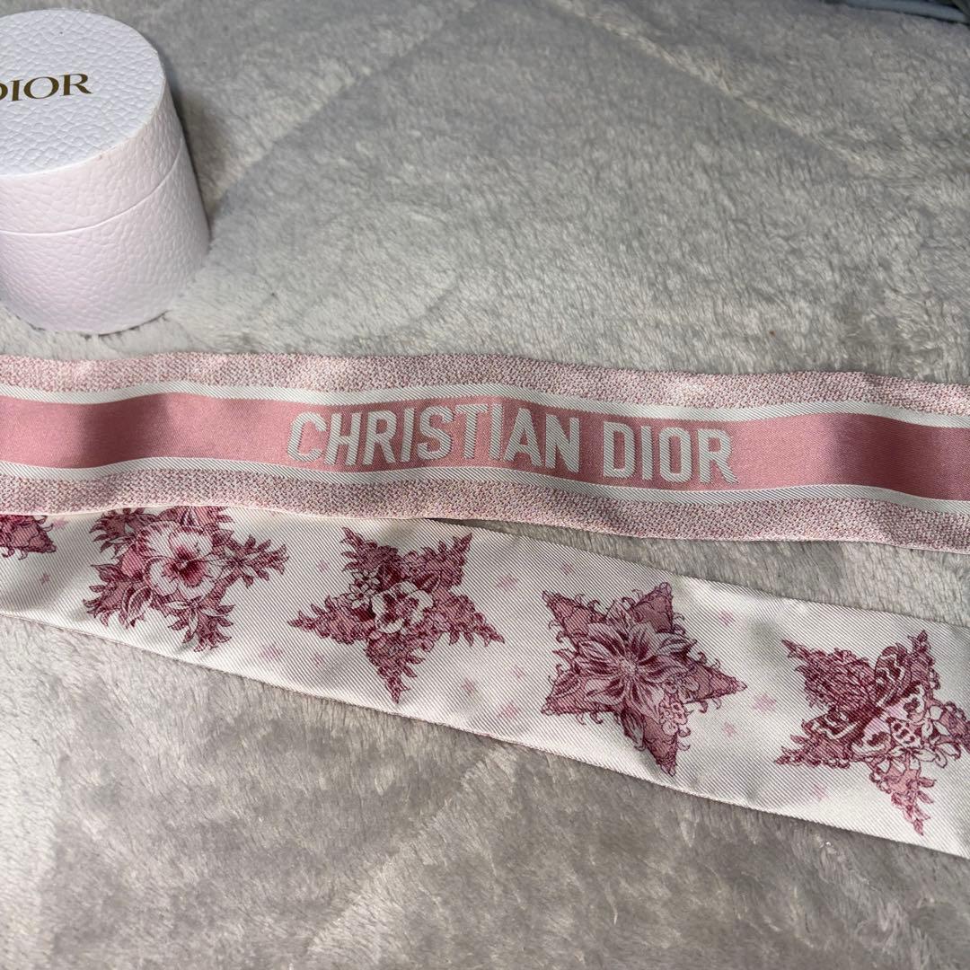 CHRISTIAN DIOR ミッツァ スカーフ ピンク 花柄