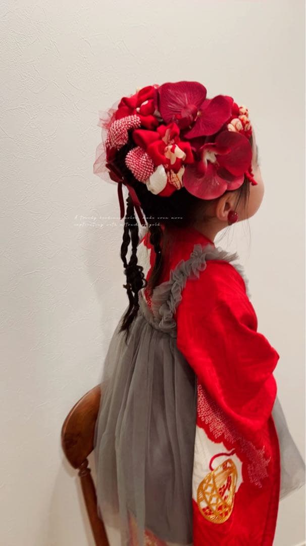 ふ*か様 七五三　七五三髪飾り　ヘッドドレス　着物髪飾り　リメイク髪飾り　051