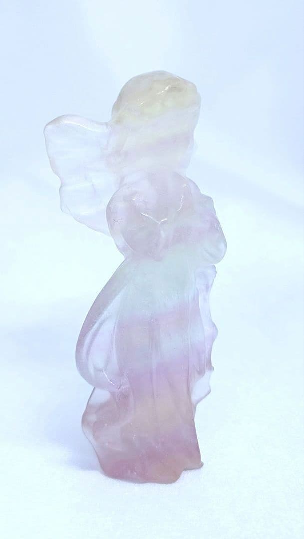 キャンディ フローライト　天使　（小）②　エンジェル　置物　カービング