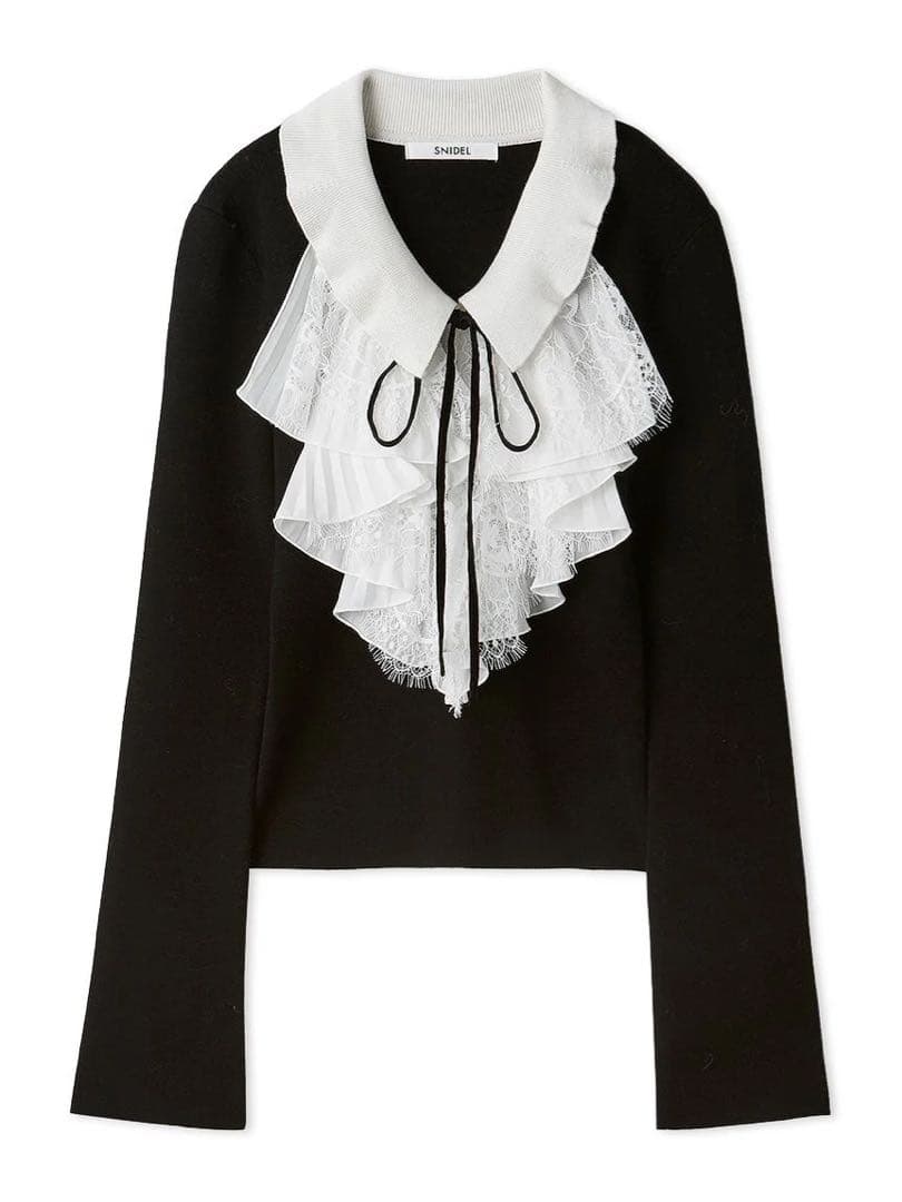 Sustainableレイヤードラッフルニットプルオーバー SNIDEL