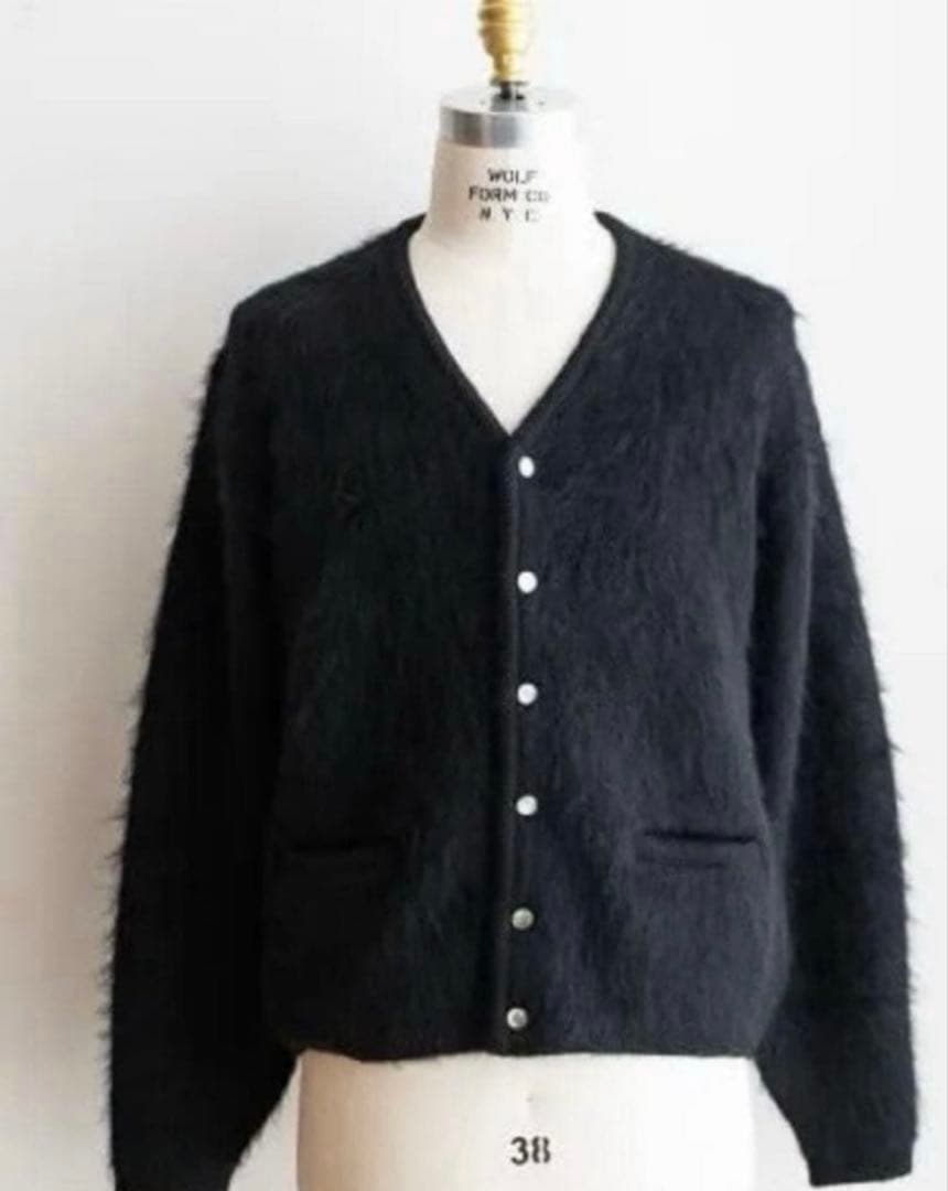 新品a.r.p.ShaggyMan MohairCardigan BLACK