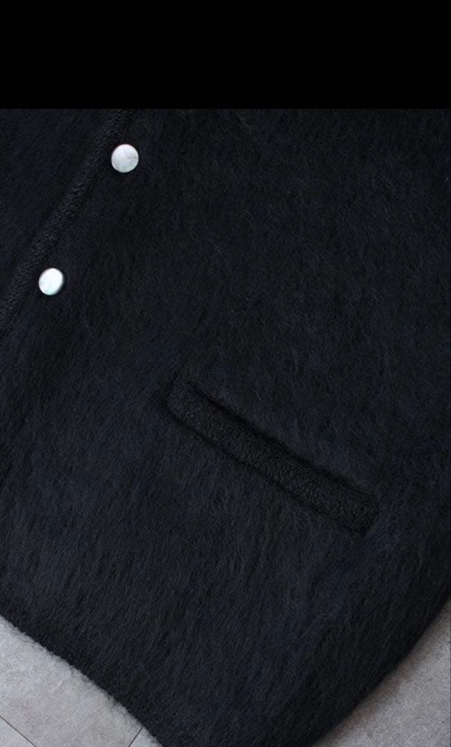 新品a.r.p.ShaggyMan MohairCardigan BLACK