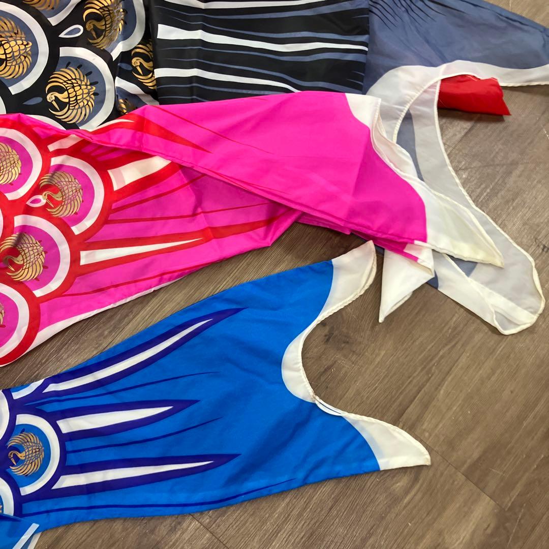 3F 鯉のぼり フルセット ゴールド鯉 吹き流し 矢車 ロープ付 ポール付き