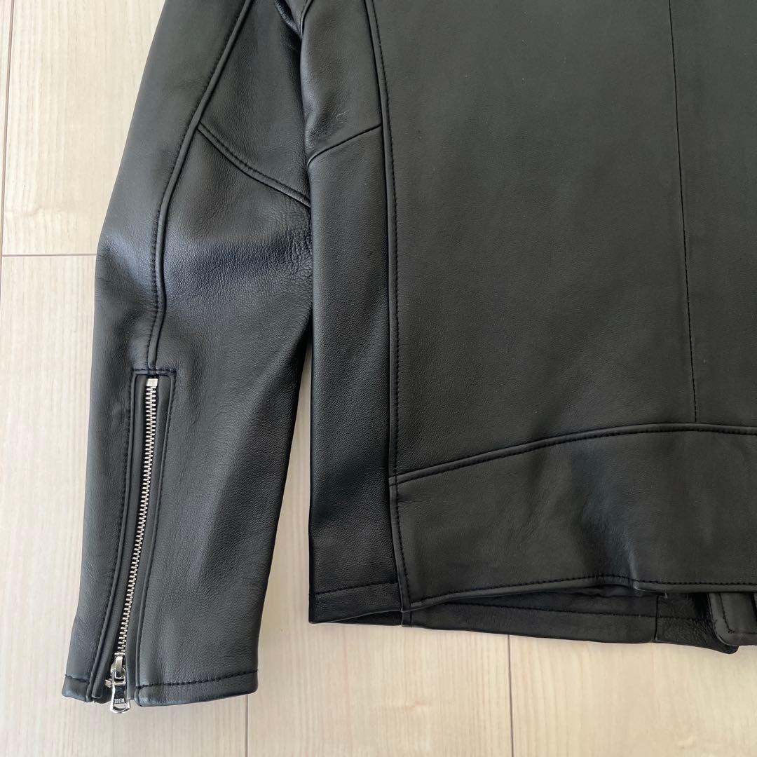 極美品 BEAUTY&YOUTH シングルレザー ライダース L ブラック