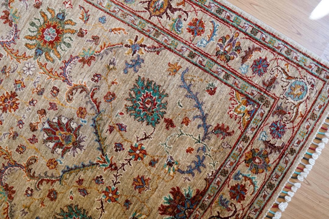 177×127cm アフガニスタン手織り絨毯 ガズニーウール ペルシャ