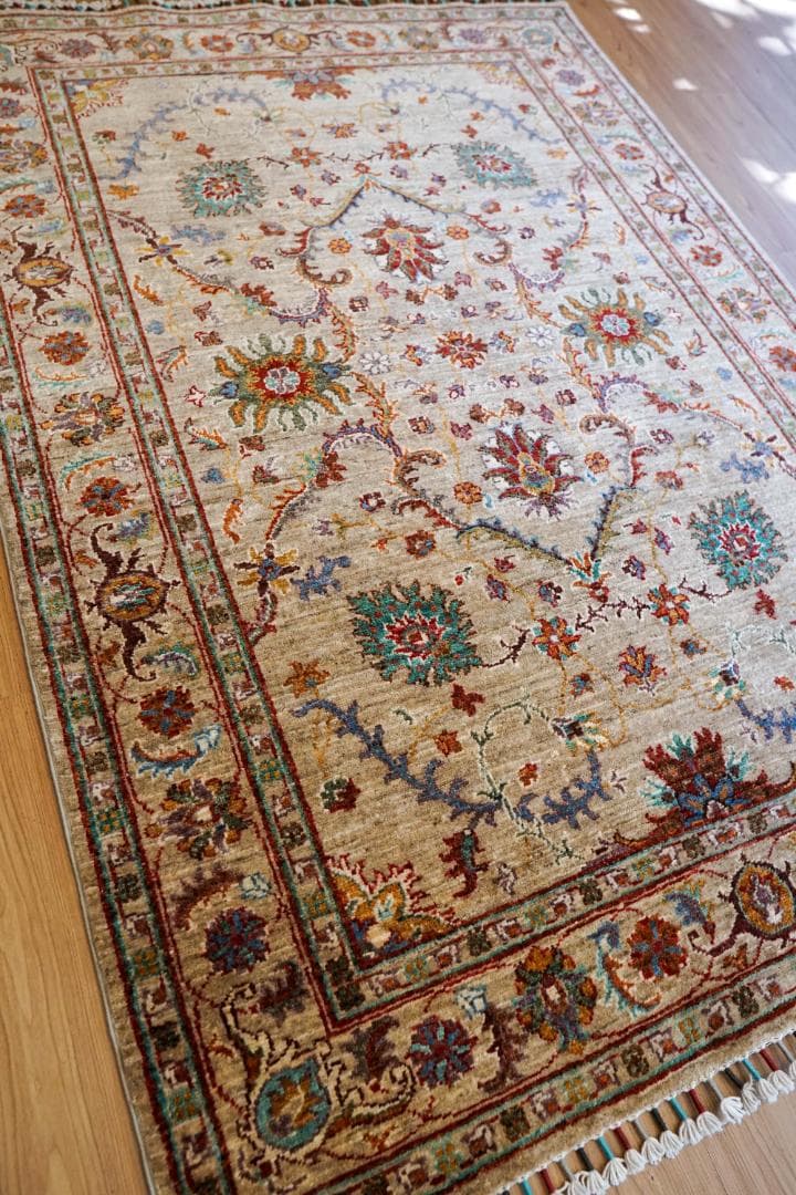 177×127cm アフガニスタン手織り絨毯 ガズニーウール ペルシャ