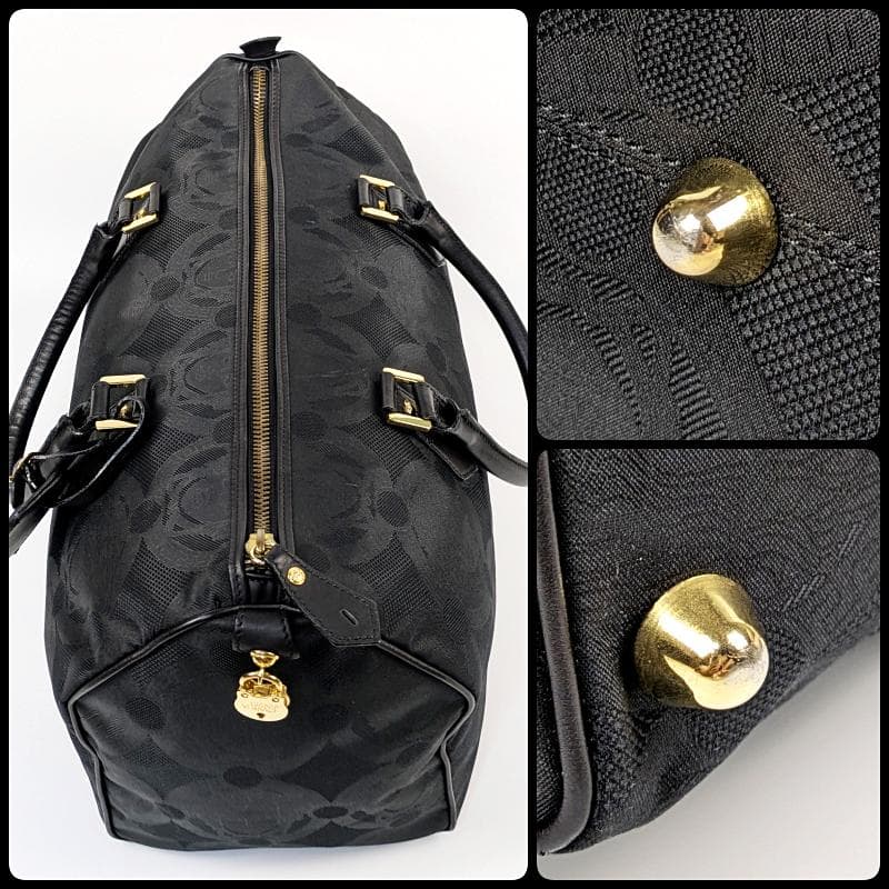 【美品】ジャンニヴェルサーチ ボストンバッグ ロゴ総柄 メデューサ ナイロン