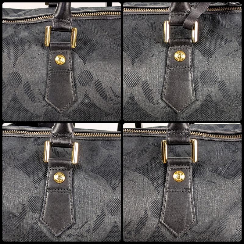 【美品】ジャンニヴェルサーチ ボストンバッグ ロゴ総柄 メデューサ ナイロン