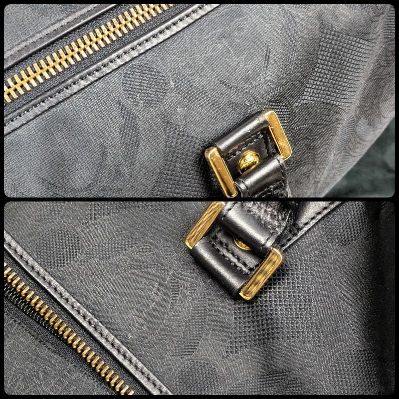 【美品】ジャンニヴェルサーチ ボストンバッグ ロゴ総柄 メデューサ ナイロン