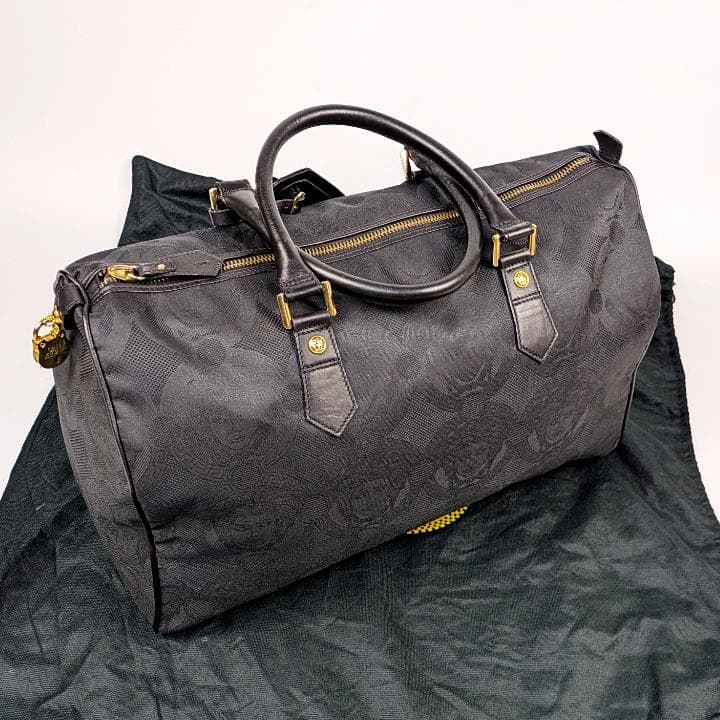 【美品】ジャンニヴェルサーチ ボストンバッグ ロゴ総柄 メデューサ ナイロン