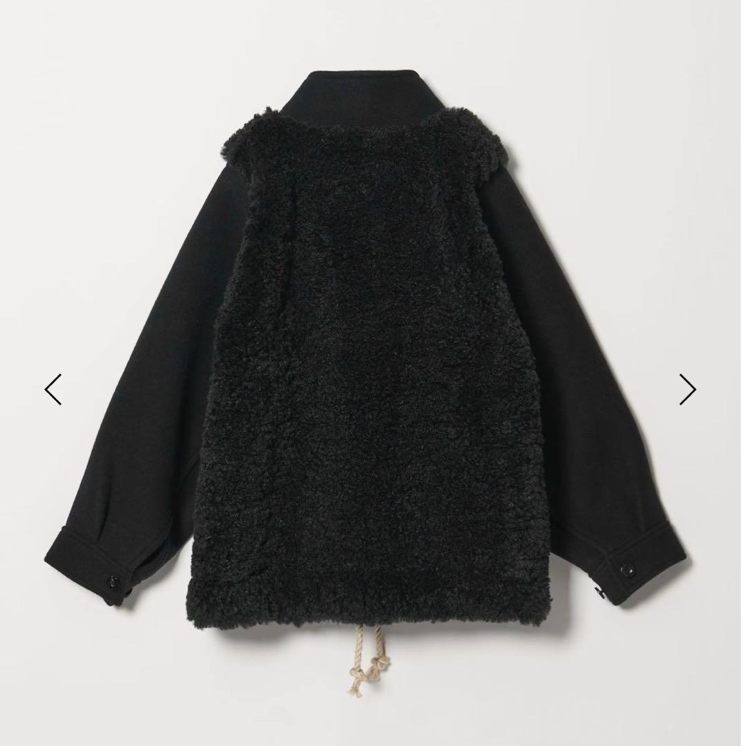 【HYKE】DOUBLE FACE DUFFEL JACKET ブラック　1