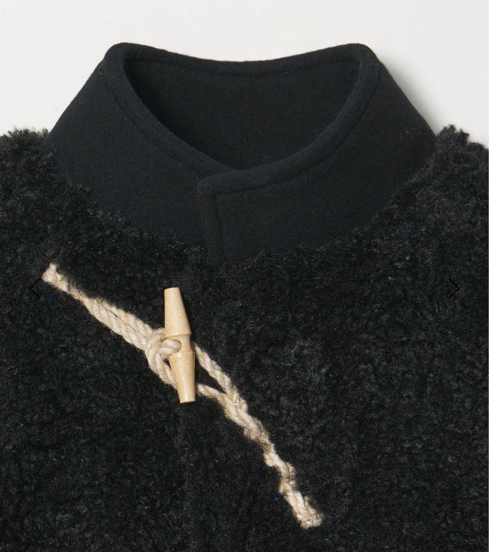 【HYKE】DOUBLE FACE DUFFEL JACKET ブラック　1