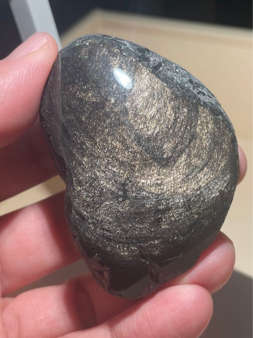 研磨品　十勝石玲瓏　ゴールドシラー　特級品　レインボーオブシディアン