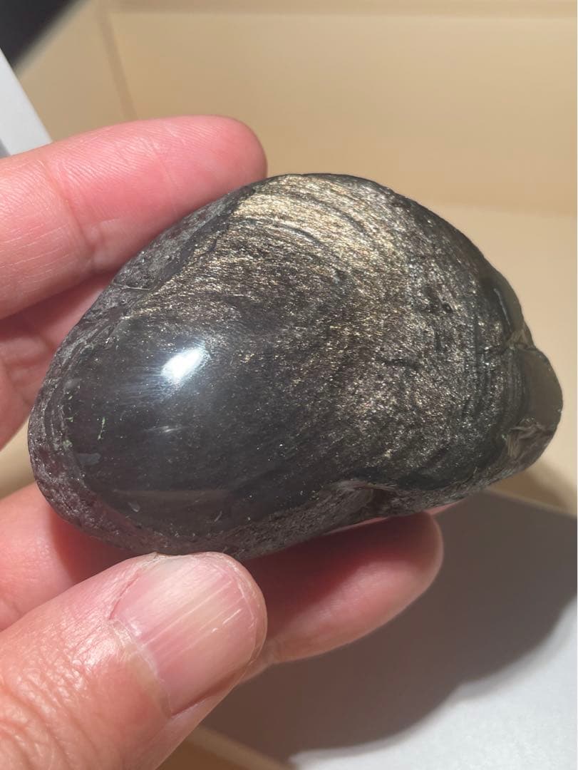 研磨品　十勝石玲瓏　ゴールドシラー　特級品　レインボーオブシディアン