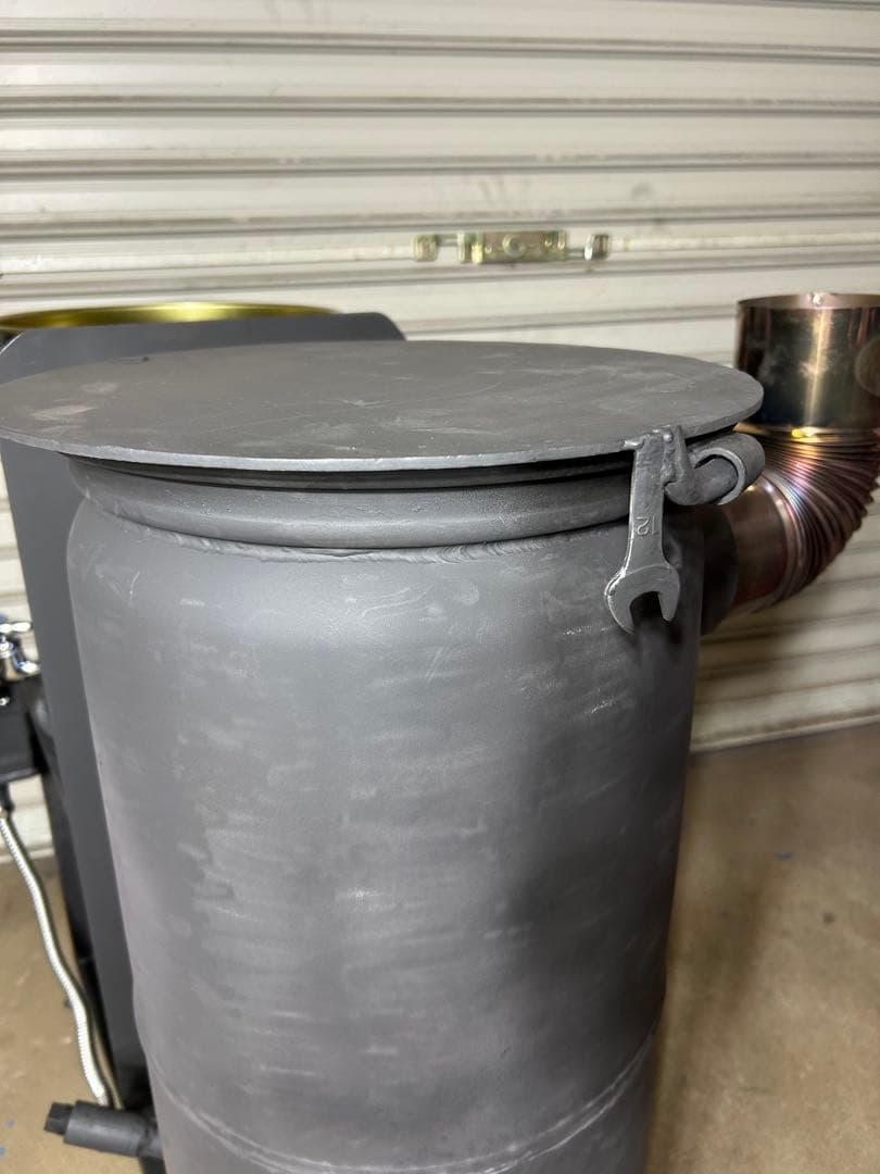 鍛冶工のプロが製作 廃油 ストーブ スライド蓋 キャスターロック付 送料無料