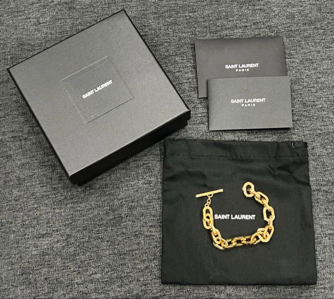 【値下げ 箱付き美品】SAINT LAURENT チェーン ブレスレット腕輪