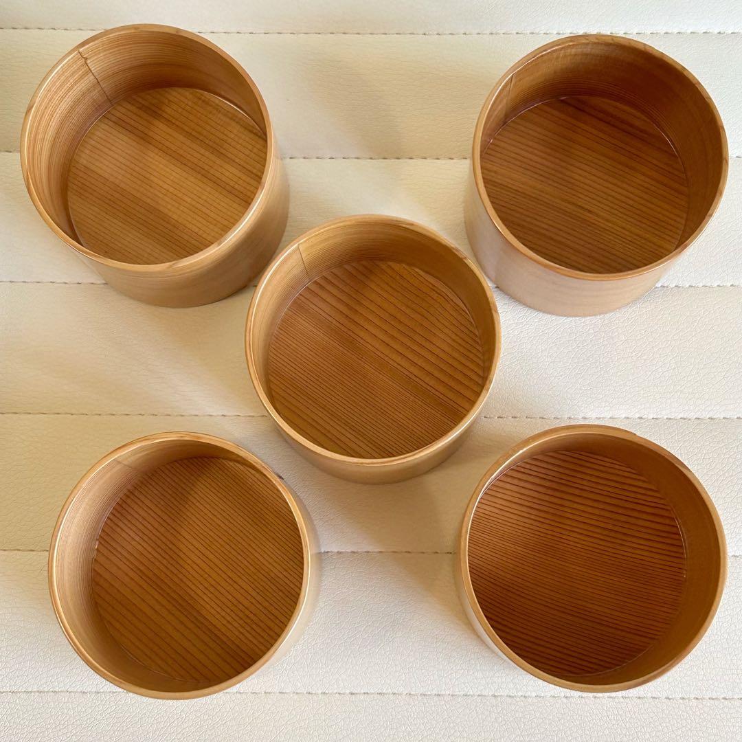 大館工芸社　大館曲げわっぱ　蕎麦猪口　5客　天然木　秋田杉　汁椀　マルチカップ
