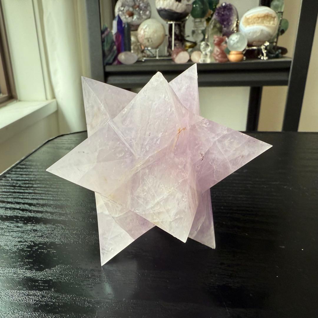 天然石アメジストのマカバスター　アスデロイド　置物　NO.010406