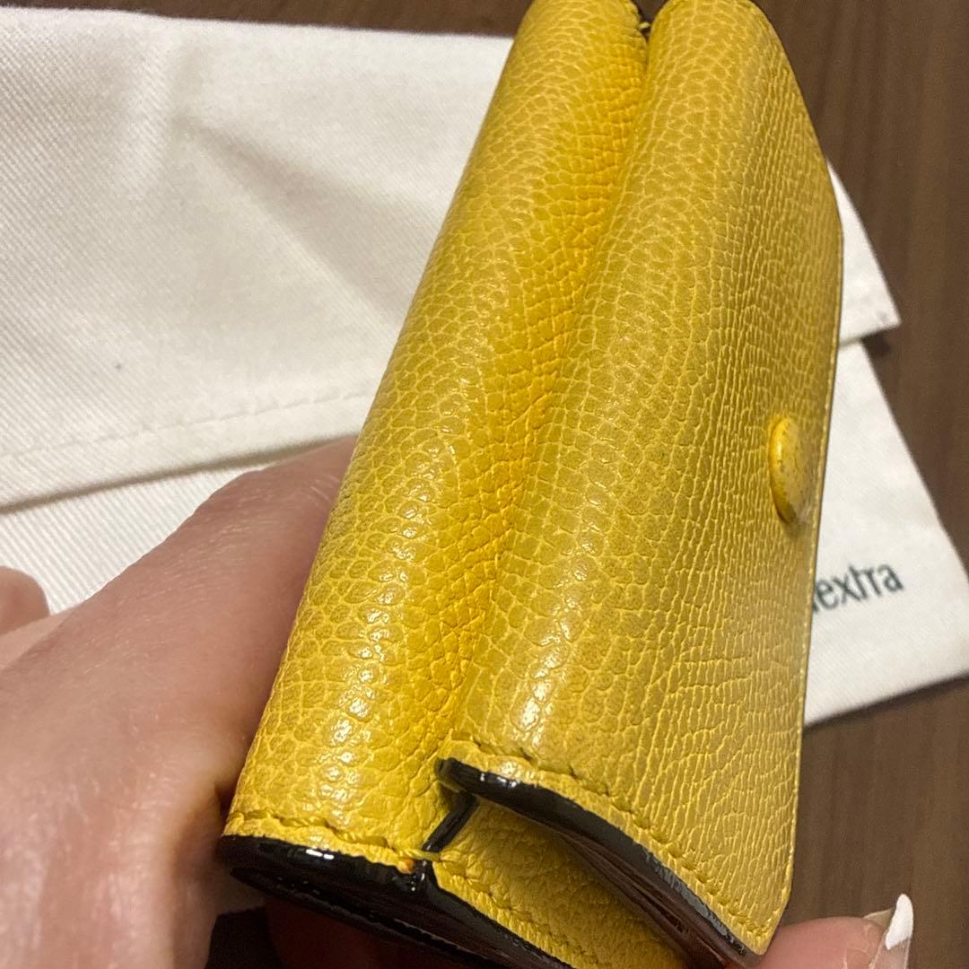 中古★Valextra イエロー 三つ折り財布