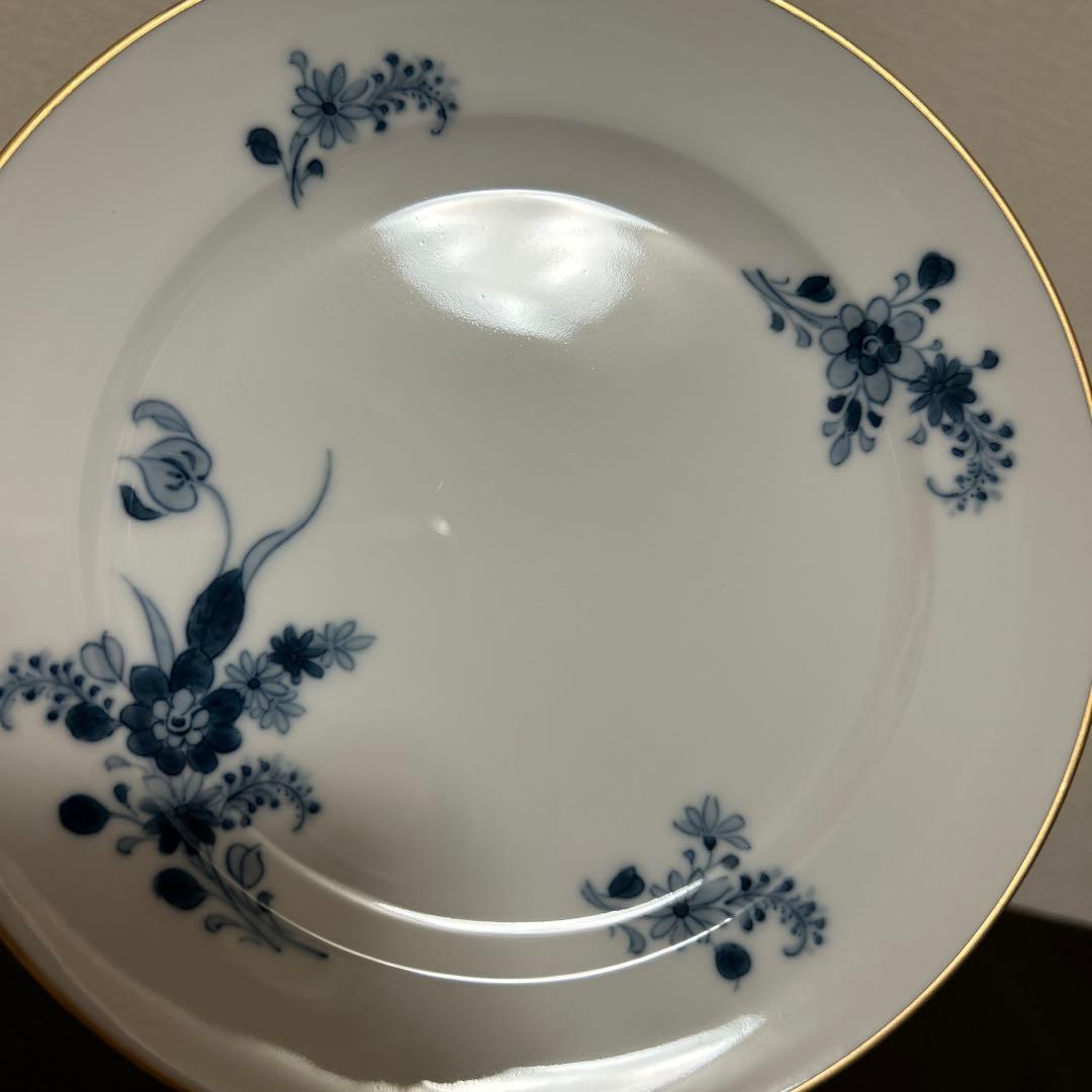 大倉陶園　ブルーフラワー　ハンドデコレーテッド　　デザートプレート　19.5cm