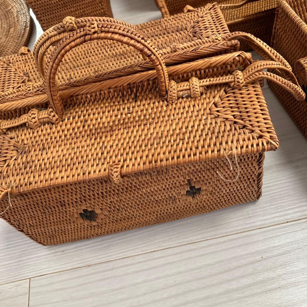 天然素材 バリ島アタ製品　バスケット　カゴ　ランチョンマット他　全25点セット