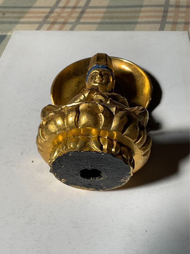 大日如来座像／年代不明？。木製。【ジャンク品　昭和時代】。