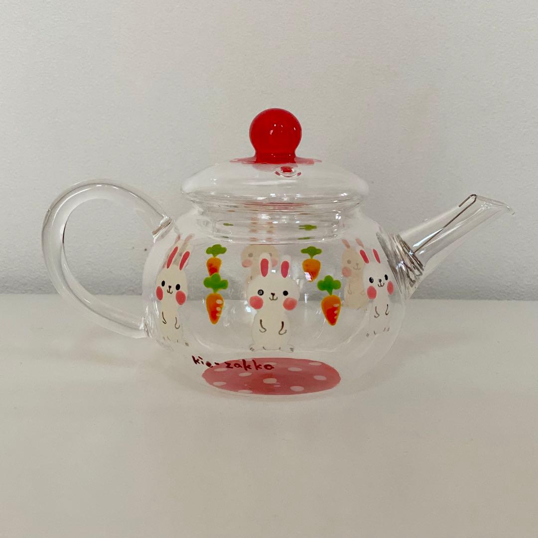 木絵雑貨 器絵雑貨 アジアン急須 ウサギ 作家 器 うさぎ ポット