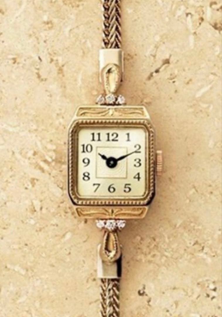 【美品貴重】アガット agete スクエアフェイス ジュエリーウォッチ