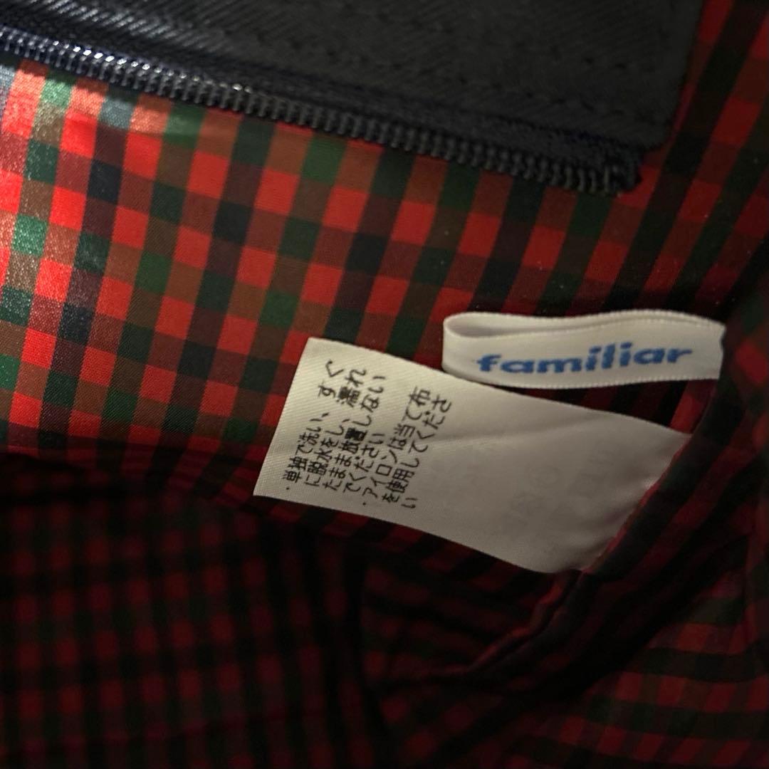 ファミリア♡トートバッグ　ミニハンドバッグ　赤系チェック　新品　familiar