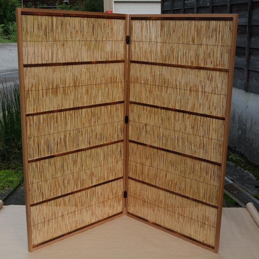 茶道具　花寄席屛風　 二枚折　中古品　美品　送料込み