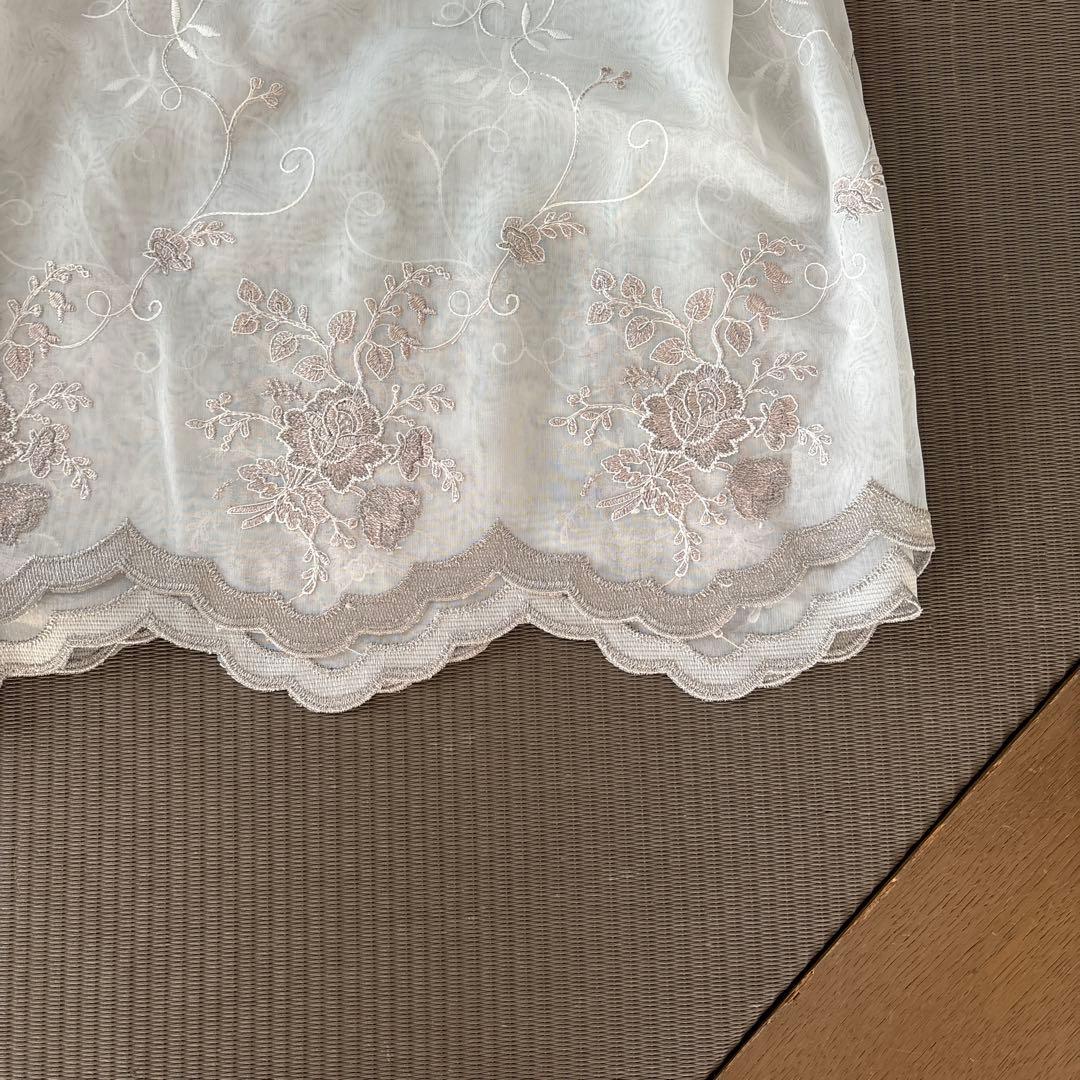 オーダーカーテン シャンパンゴールド刺繍200cmx240~260cm