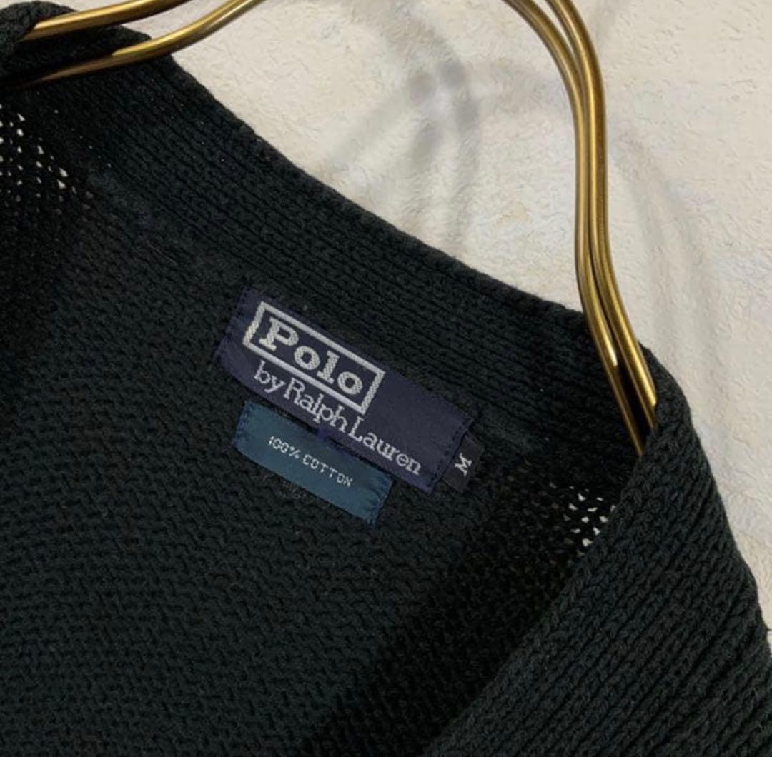 【美品】90‘s Ralph Lauren ローゲージ コットン カーディガン