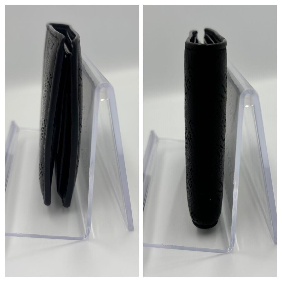 【美品】BALENCIAGA ブラック 二つ折り財布 パンチング