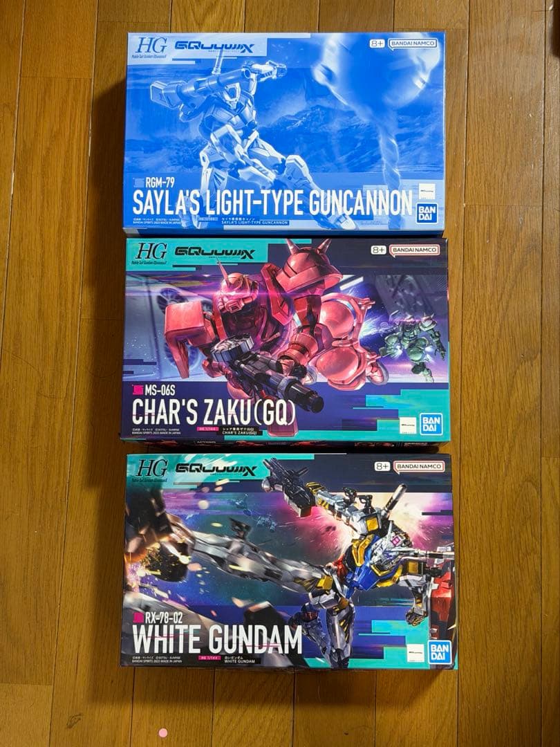 HG セイラ専用軽キャノン　HG 白いガンダム　HG シャア専用ザク(GQ)