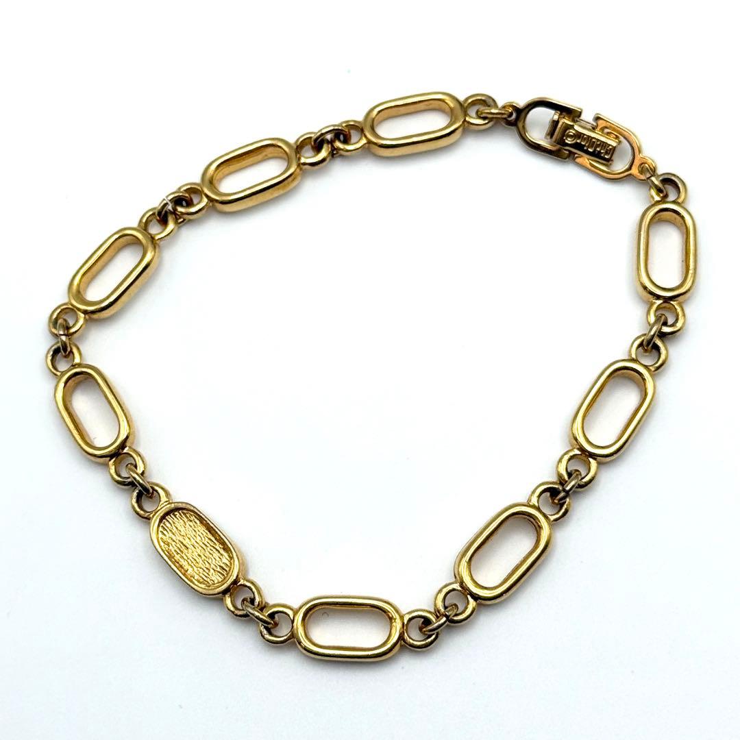 美品✨Dior クリスチャンディオール ゴールド ロゴチャーム ブレスレット