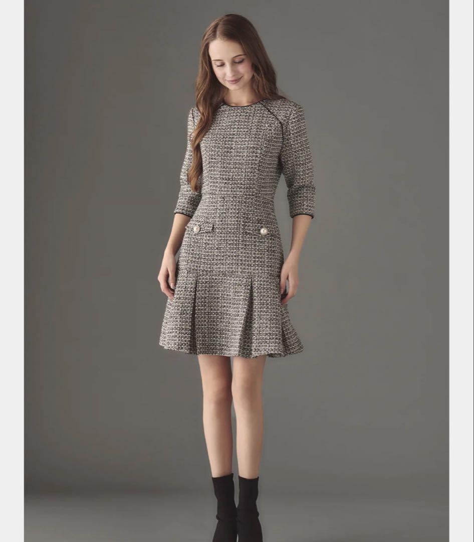 EmiriaWiz ツイード柄 フレアワンピースM